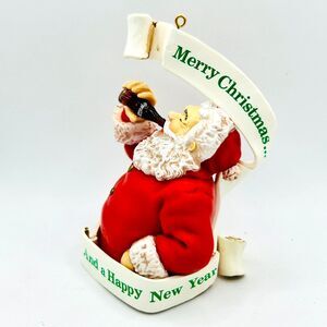 VINTAGE 1990 Coca-Cola Trim-a-Tree Chirstmas Ornament 1949 Santa Holiday Banner